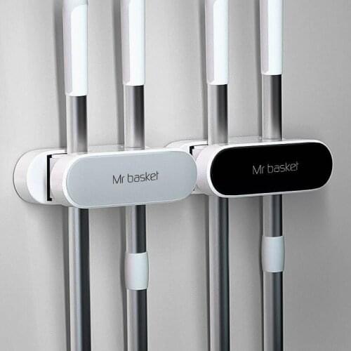 Heavy Duty Mop and Broom Holder Multipurpose Wall Mounted Organizer Storage Hooks Ideal Tools Hanger for Kitchen Storage Rack