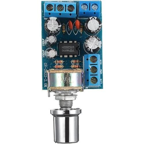 TDA2822 TDA2822M Mini 2.0 Channel 2x1W Stereo o Power Amplifier Board DC 5V 12V CAR Volume Control Potentiometer Module