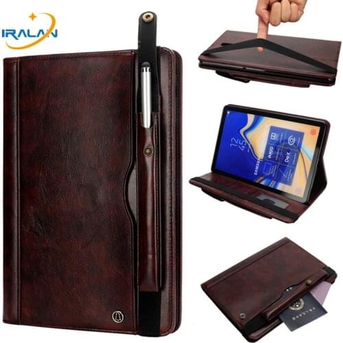 PU Leather Smart Case For Samsung Galaxy Tab S4 10.5 2018 SM-T830 T835 T837 With Pencil Holder Tablet Shockproof Cover+Film+Pen