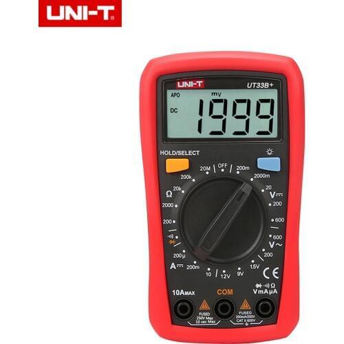 UNI-T UT33B+ Digital Multimeter 200mV~600V 10A Voltmeter Ammeter Resistance Capatitance Tester With Battery Test Function