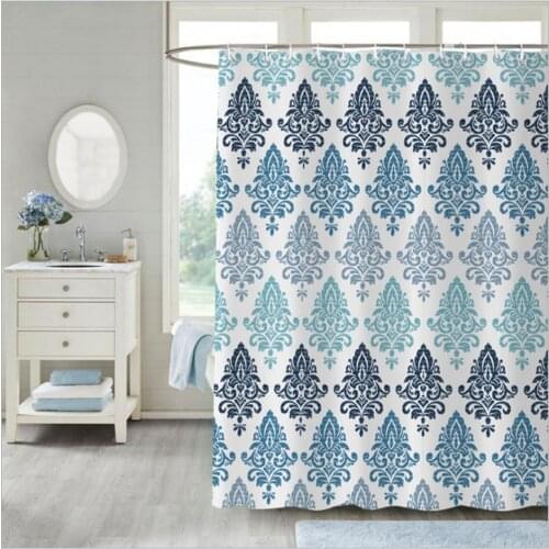 Waterproof Shower Curtain Mildewproof Polyester Fabric Bath Bathing Bathroom Curtains with 12 Hooks for Home Decoration