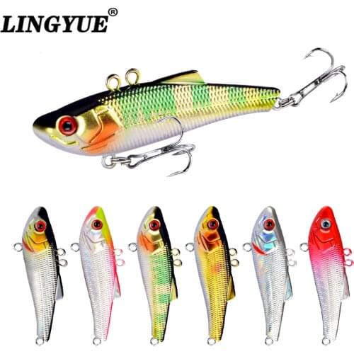 1Pcs Sinking VIB Bait Winter Ice Wobbler Vibration Crankbait 70mm 7g 6# Hooks Wobbler Peach Pesca Tackle