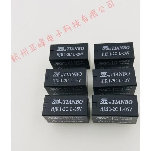 10pcs HJR 1-2C L-05V 12V 24VDC Two sets of conversion 8-pin 1A Ningbo Tianbo relay