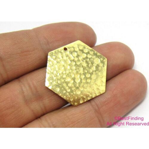 50pcs Brass pendant 24mm Raw brass stamping sexangle earrings charms R469