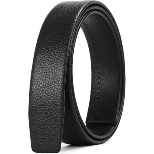 3.5Cm New Luxury No Buckle Belt Brand Belt Men High Quality Male Genuine Real Leather Strap For Jeans Mens Belt