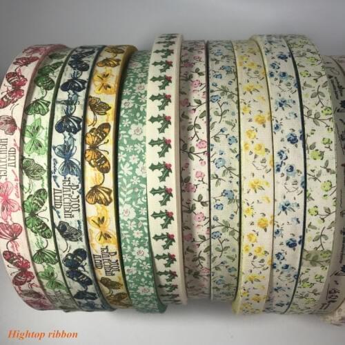 5 Yards/lot 15mm Cotton Ribbon Handmade Design Printed Cotton Ribbons For Wedding Christmas Decoration DIY Sewing Fabric