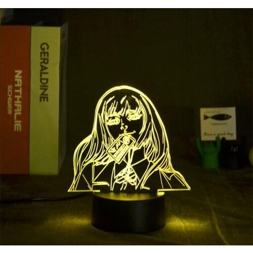 Anime Lamp Yumeko Jabami From Kakegurui Compulsive Gambler Gift for Bedroom Decor Nightlight Cute Japanese Waifu Led Night Light