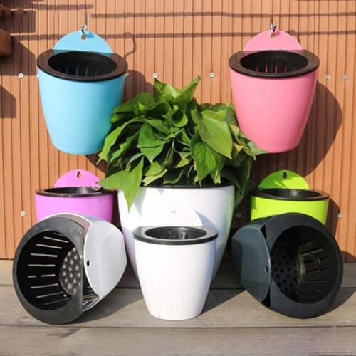 Automatic Water-Absorbing Flower Pot Wall-Mounted Planter for Wall Décor Home Office Supplies