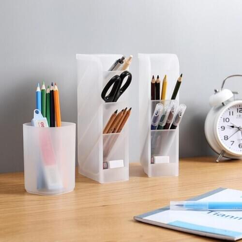 Basupply 1PC Four-gird organizer box for Office Desktopk Office School Storage Case Box Desk Pen Holder Stationery Rack
