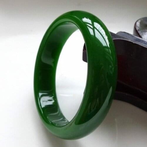 Genuine Natural Green Jade Bangle Bracelet Fashion Charm Jewellery Accessories Hand-Carved Amulet Gifts for Women Men