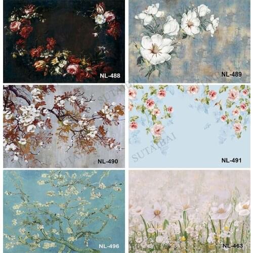 Photography Backdrop Child Portrait Retro Oil Painting Style Birthday Party Backdrop Decoration Studio Photo Photocall