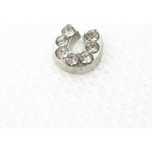 Hot Selling 20pcs/lot Crystal Horseshoe Floating Charms Living Glass Memory Lockets Floating Charms DIY Jewelry Accessory