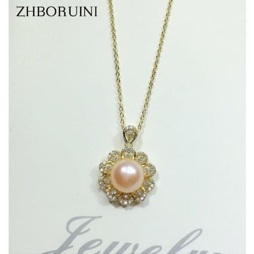 ZHBORUIN 2021 Classic Pearl Necklace Jewelry Real Freshwater Pearl Simple Choker Necklace Pendant Woman Accessories Wholesale