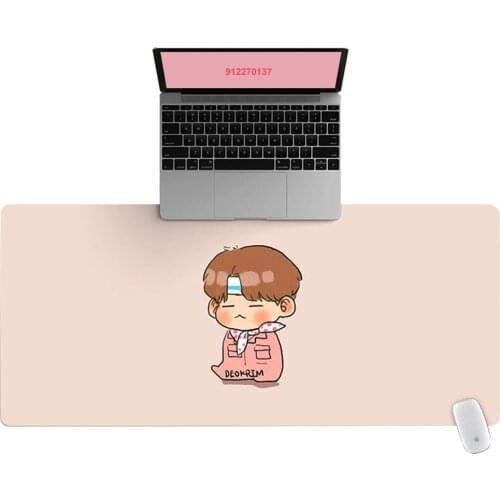 90x40cm HD Cartoon Pink Overalls Boy Pattern Office Computer Desk Mat Laptop Cushion Desk Non-slip Mat Gamer Mousepad Mat