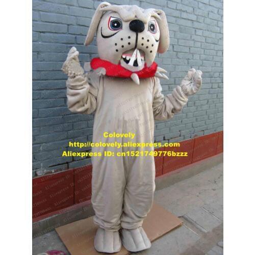 Grey Bulldog Bad Dog Adult Mascot Costume Mascotte With Two Big Pointed Teeth Fancy Dress Party Outfit Suit No.66 Free Shipping