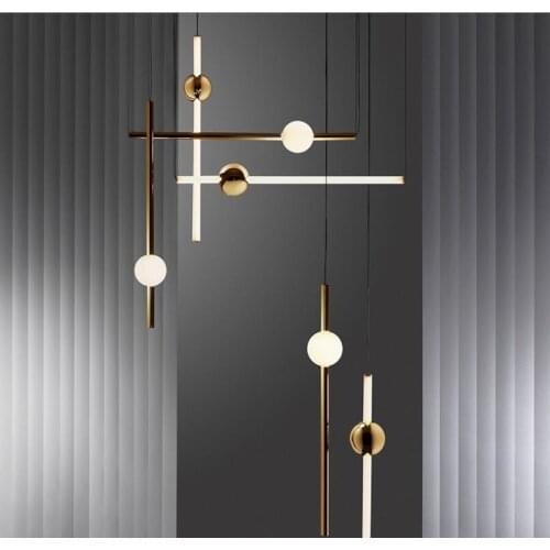 Creative designer modern glass tube simple chandelier Nordic living room bar front desk bedside decorative lamp