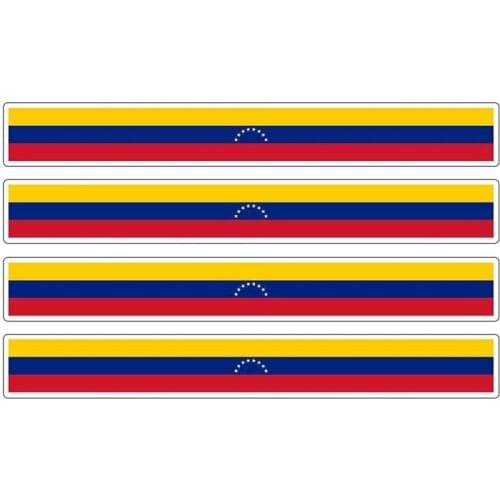 Hot 4pcs Patriotic Stickers Flag Stripes Vinyl PVC 13cm X 1.7cm Car Motorcycle Reflective Tuning Venezuela Car Sticker