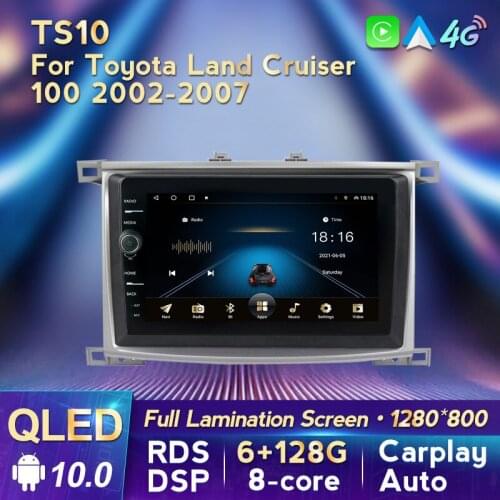 MLOVELIN Android 10 DSP QLED 6G+128G Car Multimedia GPS Navigator For Toyota Land Cruiser LC 100 2002 - 2007 4G LTE WIFI RDS