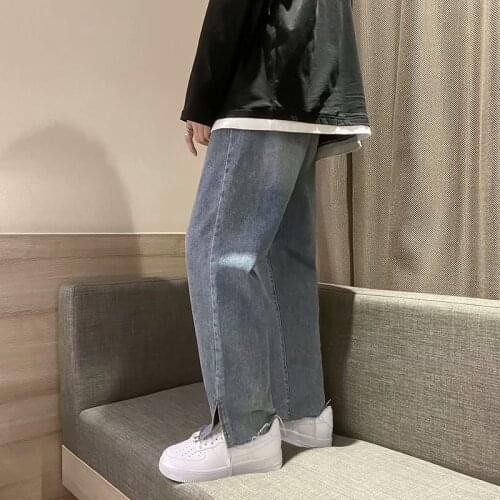 2021 New mens spring and summer new fashion brand loose straight leg floor dragging trousers baggy pants ropa de hombre Factory