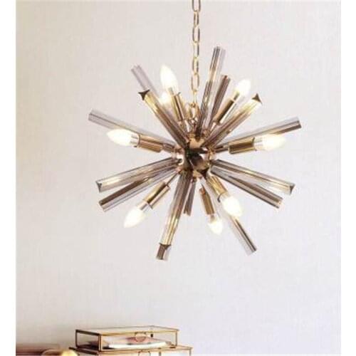 New Loft Style Creative Smoke Crystal Chandelier Art Dandelion Destgn Parlor Dining Room Coffee shop Hanging Light Fixtures