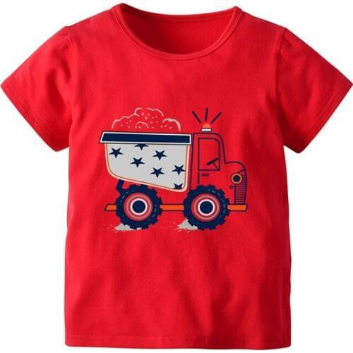 New Summer Baby kids Boys T-Shirt Cotton Short Sleeve T-Shirt Tops Tees truck car cartoon Baby Children Clothing