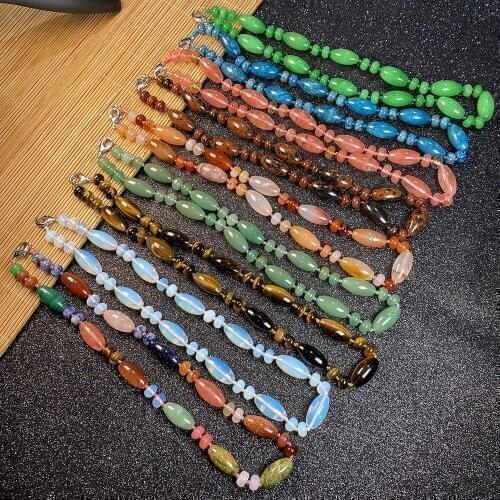 Natural Stone Necklaces Turquoises Semi-precious Stone Beads DIY Necklace for Women size 10x20mm