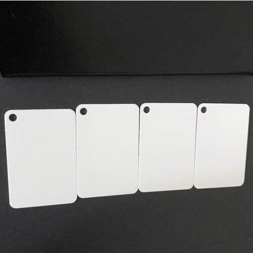 Personalized Rectangle Aluminum Sublimation Pet Tags Dog Cat Id Name Tags Both-sides White Printing Dog Necklace Pendant