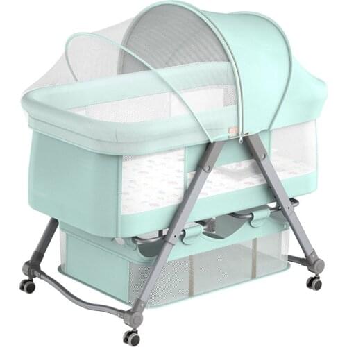 Crib movable portable crib multifunctional foldable crib newborn crib cradle