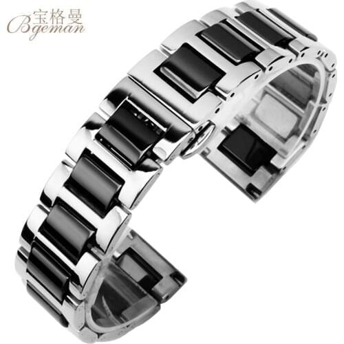 Ceramic + Stainless Steel Watchband 22mm Samsung Galaxy Watch 46mm SM-R800 Watchband Replacement Wristband