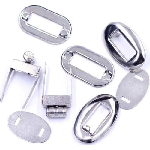 Silver Tone Oval Metal Turn Locks Twist Switch Clasps Set of 4PCS Parts Buckles Closure Handbag Changement Hardware 32x32x20mm