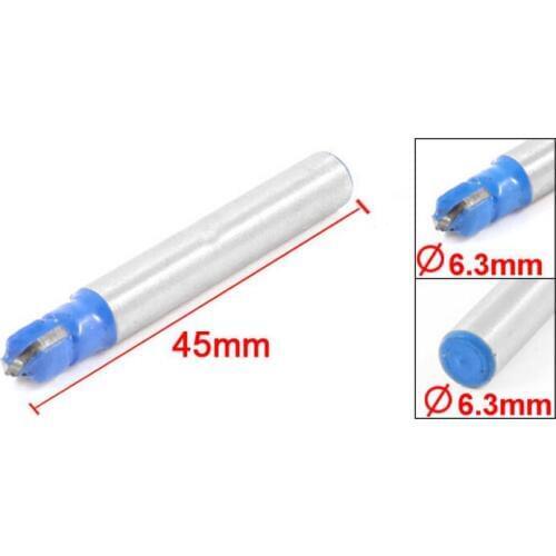 Blue Silver Tone 1/4" x 1/4" Dual Flute Core Box Router Bit for Woodworking 2PCS