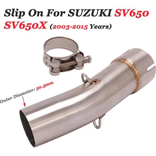 Slip On For SUZUKI SV650 SV 650 SV650X 2003 - 2015 Motorcycle Yoshimura Exhaust Escape Modify Mid Link Pipe Without 51mm Muffler