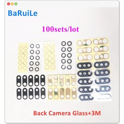 BaRuiLe 100sets Back Camera Glass Lens with Adhesive Sticker glue for iPhone 6 6g 6s 7 7G 8 Plus X XS Max Parts