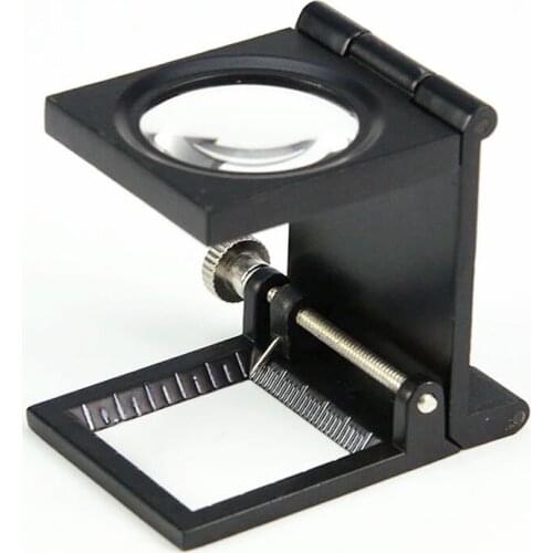 8X Folding Glasses Magnifier Lupa With Scale Tool Hands Free For Linen Tester Work