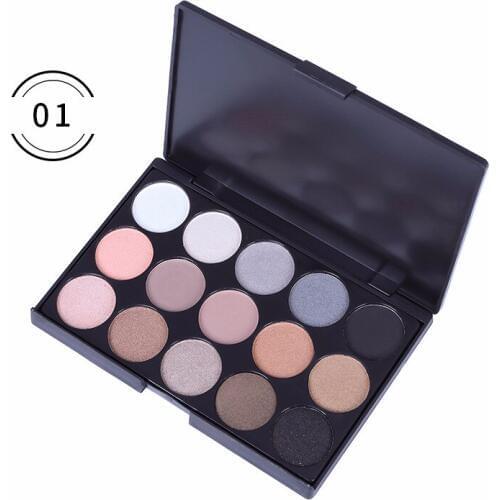 High Quality 15 Colors Makeup Eyeshadow Palette Matte Pearl Smoky Matte Eye Shadow in One Palette Blush Makeup Set for Beauty