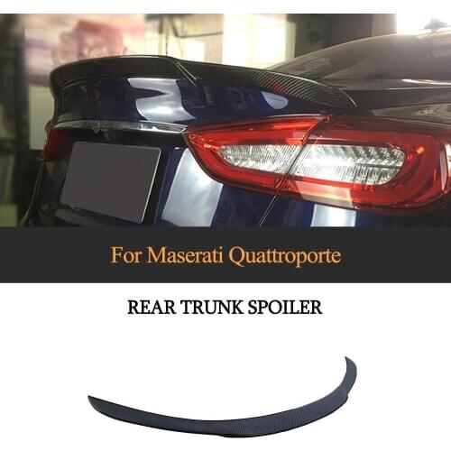 For Maserati Quattroporte 2013 - 2019 Carbon Fiber Car Rear Trunk Spoiler Boot Lip Wing Two Style