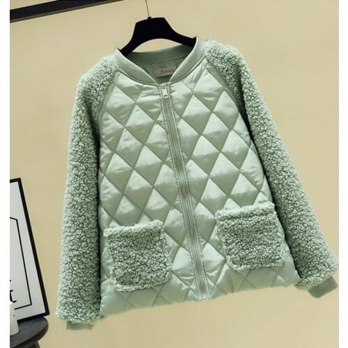 Winter Polyester Womens Down Jacket Stand Collar Long Sleeve Cardigan Pockets Loose Solid Vogue Office Lady Down Jacket