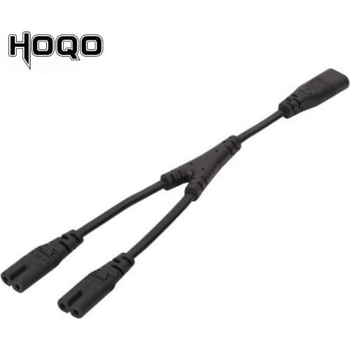 1PC IEC 320 C8 2Pin Male to 2 x C7 Female Y Split Power Cable About 28CM IEC 320 C7 to C8 extension cords C8 male to C7 female