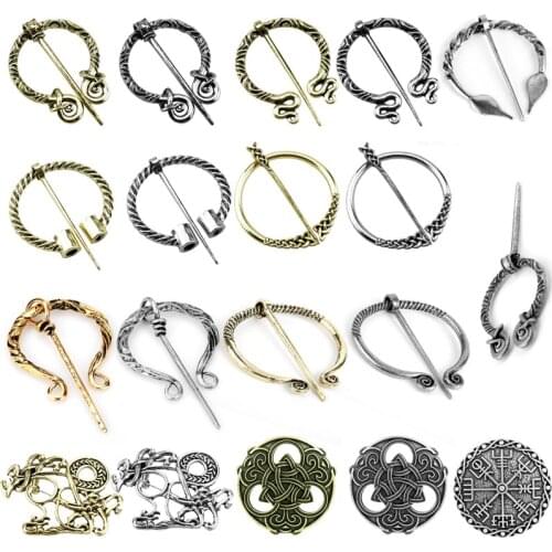 31 Styles Medieval Viking Brooch Vintage Nordic Brooches Pins for Penannular Shoulder Shawl Scarf Clasp Cloak Pin Men Women Gift