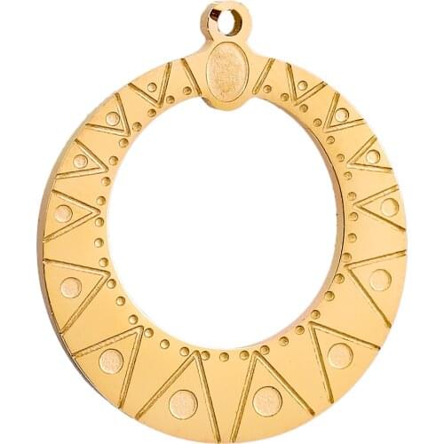 5pcs Lot Stainless Steel Gold Bohemia Charm Pendants DIY Connectors Dangle Earring Necklace Making Wholesale Accessories Bulk