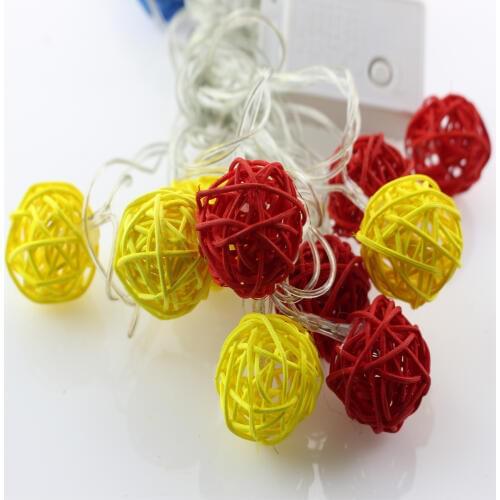 50pcs/lot 5M 20leds multicolor LED ball string lights outdoor christmas lights home party decoration AC 220V 110V EU US plug