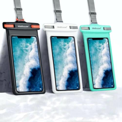 6.4inch Waterproof Touchcreen Phone Bag Overall View 3D Seaside Camping Skiing Swimming Diving Shockproof Phone Case Holder