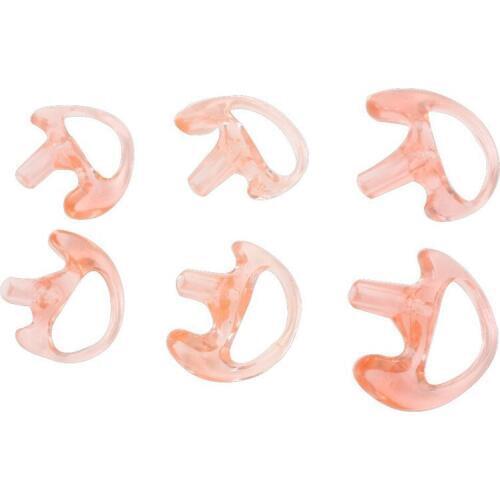 Beige Silicone Earmolds Ear Mold Earloop Earbud for Walkie Talkie Radio Acoustic Air Tube Earphone Headphone Headset S/M/L Size