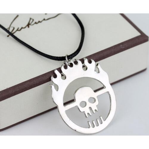 Mad Max Fury Road Joe Skull Gang Necklace Flame Skull suspension Necklaces with Leather Rope
