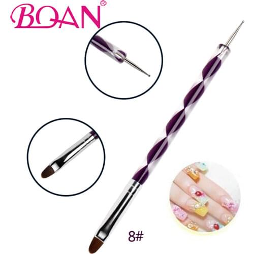 BQAN 1pc Dual-ended UV Gel Polish Painting Flower Drawing Nail Brush Extension Builder Dotting Pen Nail Art Manicure DIY Tool