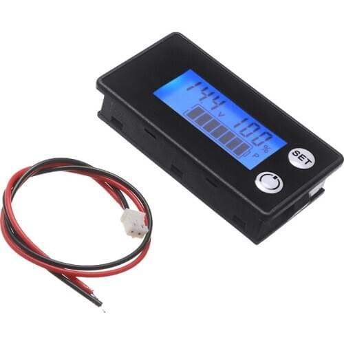 Black Multi-function Battery Meter BMS LCD Digital Capacity Indicator Voltmeter Good Dustproof And Waterproof