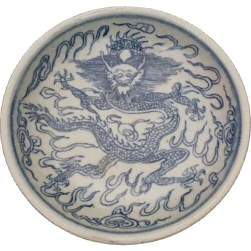 China old Hand-painted blue-and-white pottery porcelain Chinese dishes plates