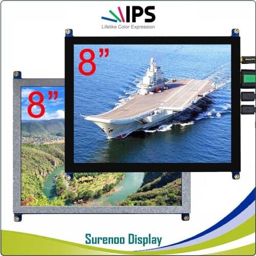 8/8.0" 1024*768 4:3 High Brightness HDMI LCD Module Display Monitor IPS Screen w/ USB Capacitive Touch Panel & Audio Output