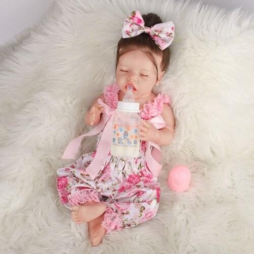 43CM Sleeping Sweet Reborn Baby Doll With Crooked Mouth Lifelike Reborn Toddler Babe Doll Children Surprise Presents