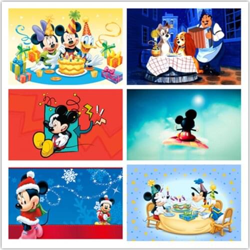 Squareround Diamond Embroidery Mickey Mouse Cross Stitch 5d Diamond Painting Kit Mosaic Art Rhinestone Handmade Gift